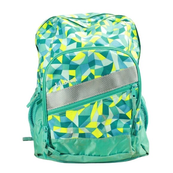 L.L. Bean Other - LL Bean Big Kids Citron Geo Polyester Deluxe Book Pack 37L Print Backpack